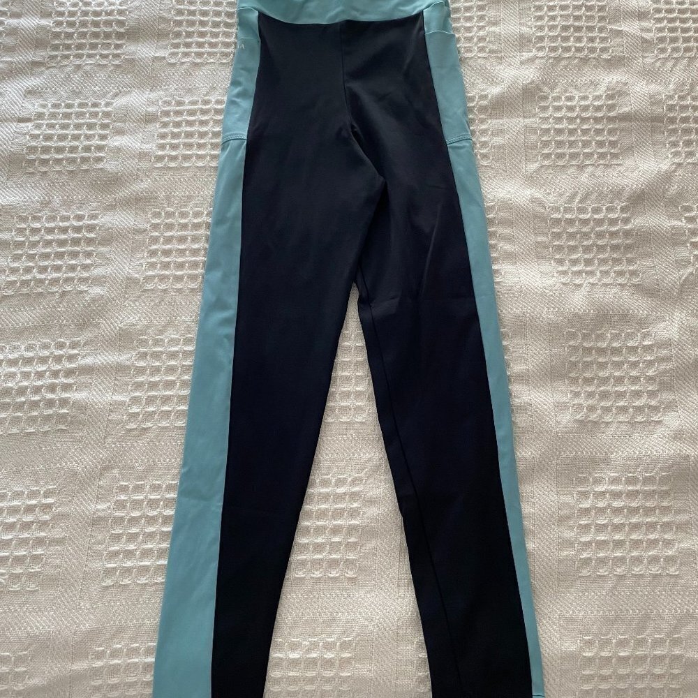 PALMA AUSTRALIA ACTIVE PANTS BLACK AND BLUE INSERTS 2 POCKETS SIZE M NEVER WORN